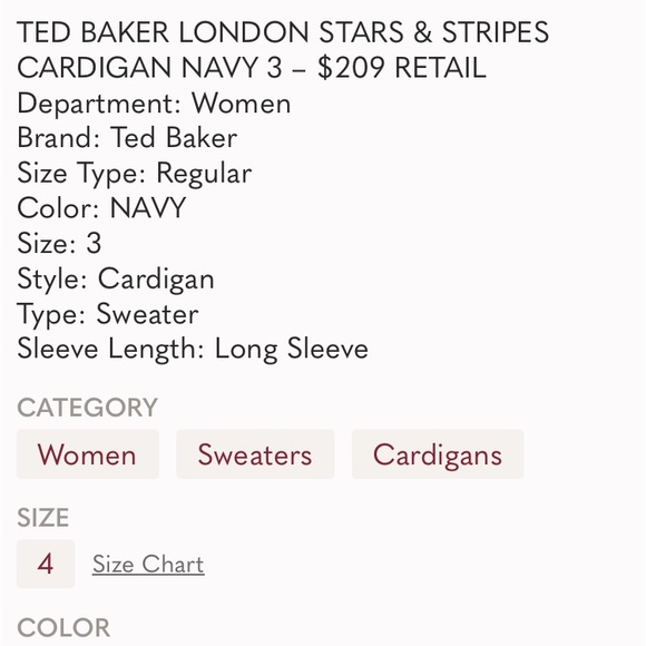 Ted baker London Stars and Stripes cardigan - Picture 9 of 9